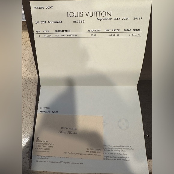 Authentic (receipt & paperwork included) Louis Vuitton "Voiltaire" handbag - Picture 12 of 14